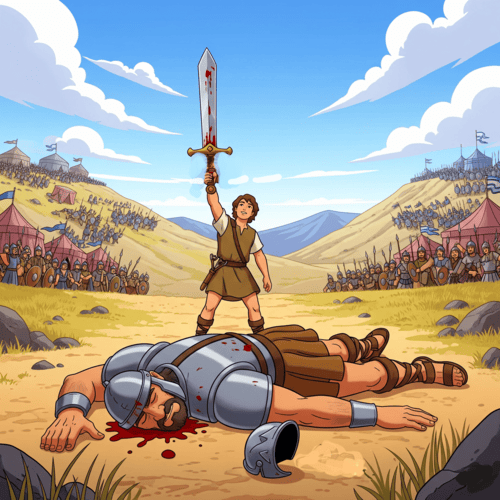 How did David slay Goliath?